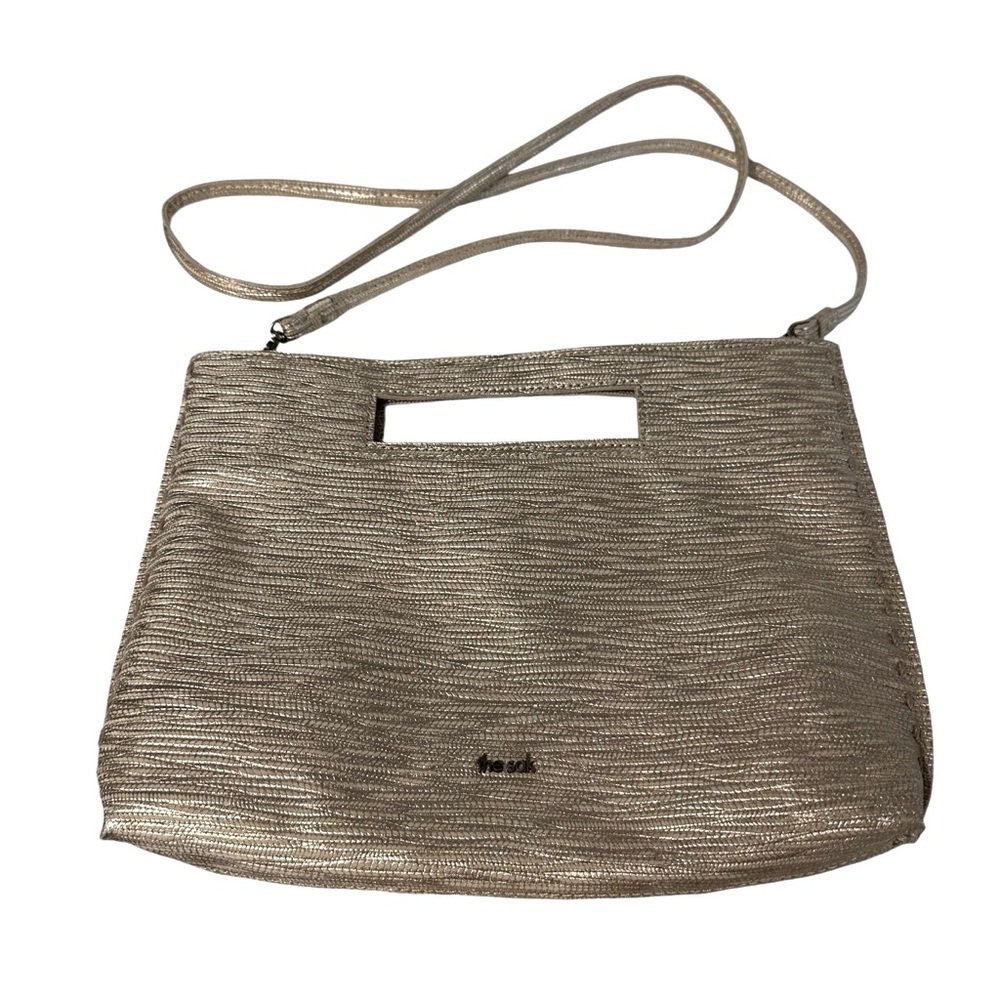 The Sak Linden Crossbody Clutch Handbag, Light Shimmer Gold